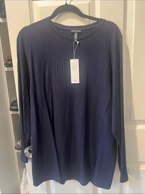 Eileen Fisher ink stretch Ribbed round neck  Sweater